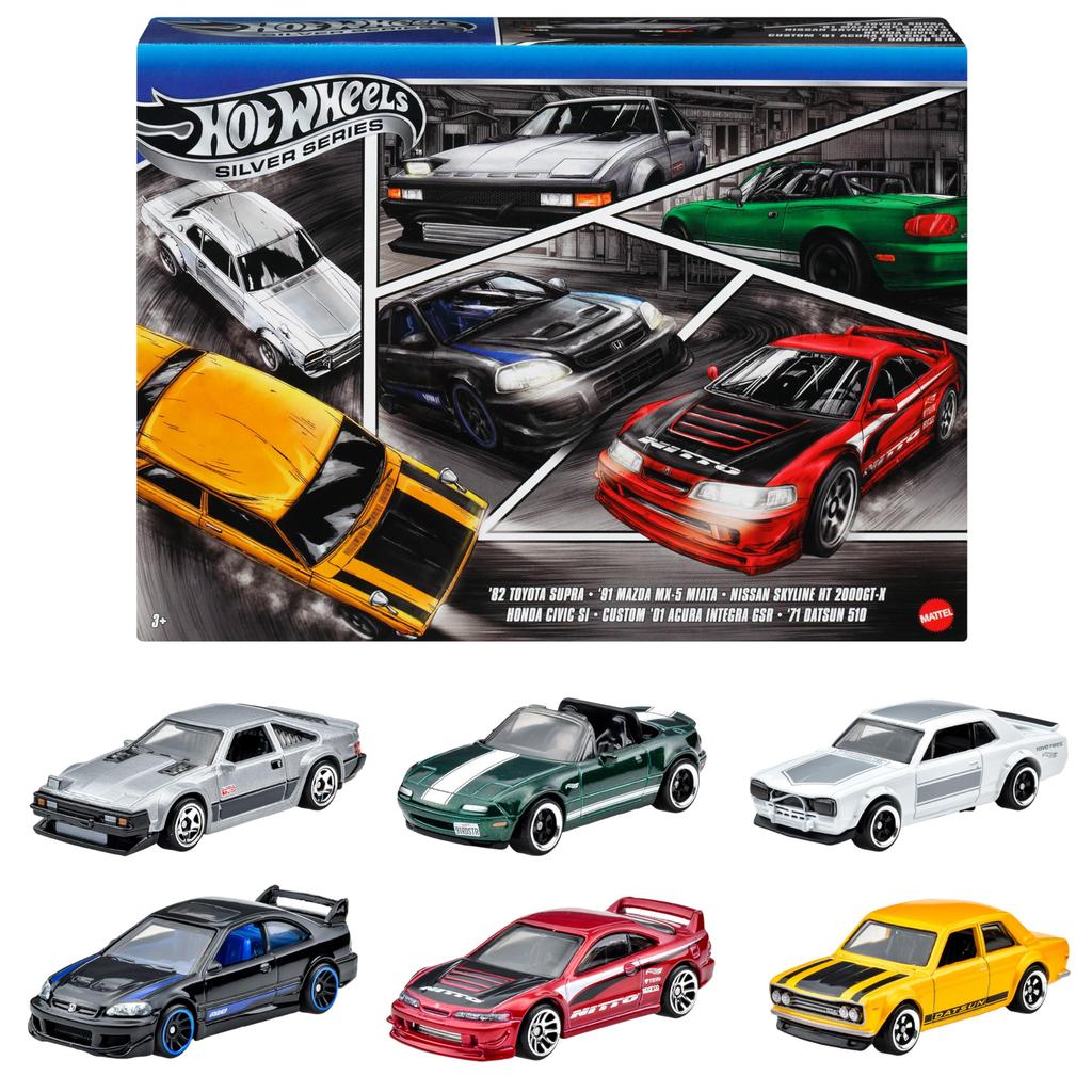 Hot Wheels Streets of Japan Multi Pack Vehicle Toy Mini Car 6 Cars for Ages 3 and Up Multi JBY77