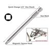 50mm Square Head Screwdriver Bits Set SQ1/SQ2/SQ3 Magnetic Four Corners Screw Driver 6.35mm Hex Shank Ratchet Wrench Hand Tools