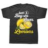 Just A Boy Who Loves Lemons Graphic T Shirts Men Oversized Natural Anime T Shirts Camisa Casual Tees