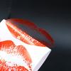 56x34mm Transparent Red Lips Sticker Label (300 Labels/roll), Shrink-wrapped Packaging With Plastic Film