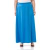 Women's Plus Size Flared Satin Long Black Skirt with Elastic Waist Back