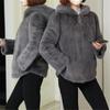 Ladies Cozy Fleece Hooded Coat Warm Casual Plush Outerwear