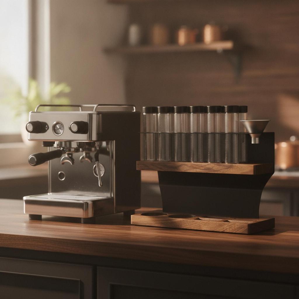 Coffee Bean Storage Rack Single-Dose Organizer Visible for Baristas