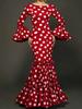 European and American style popular polka dot horn sleeve fishtail skirt retro ruffle edge waist dress skirt