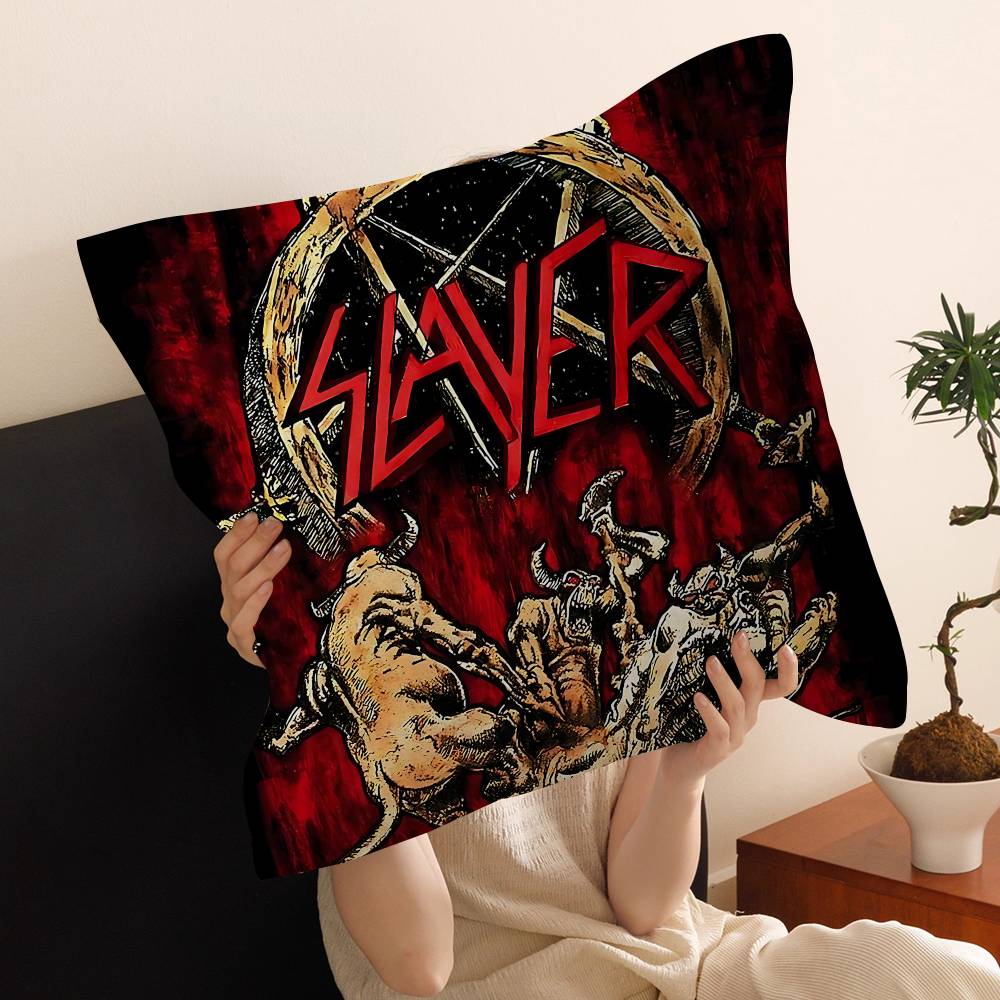

Heavy Metal Rock Band SSlayer Cushion Cover Pillow Cover Decor Pillowcase Printed Cushion Case For Couch 30x30 cm