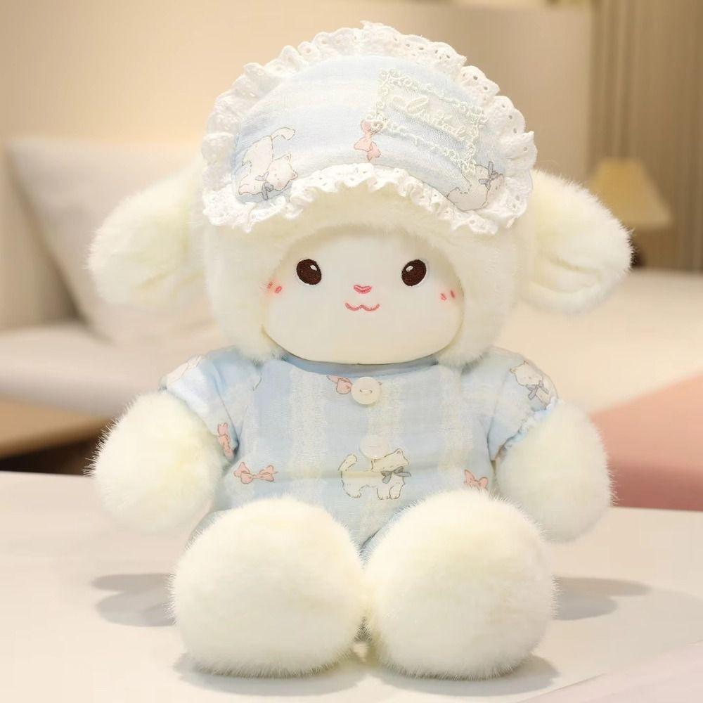Weiche Lamm-Plüschtiere Flauschige Beruhigungs-Puppe Niedliche Schlaf-Kissen-Puppe Kindergeschenk