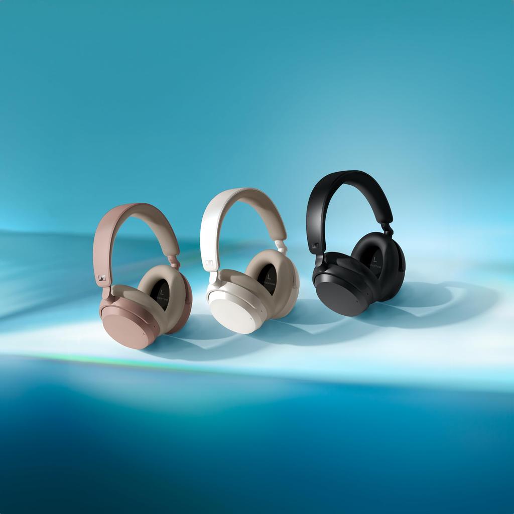 Sennheiser ACCENTUM Wireless 50 Hours Noise Ambient Sound Multipoint Clear Headphones, Taupe, High-Performance Drivers, Playback, Cancellation,