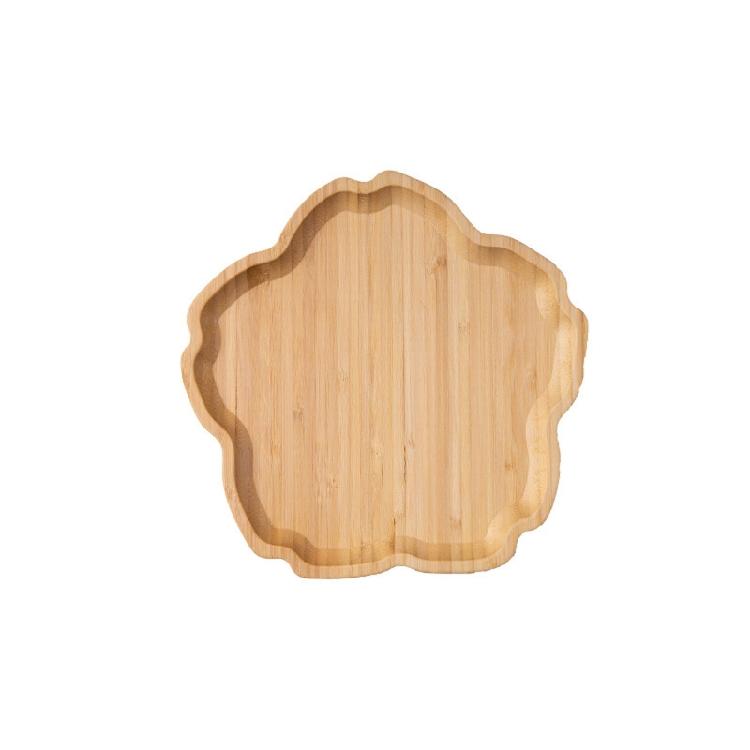 

Walnut Color Tableware Solid Wood Flower-shaped Dessert Plate Japanese-style
