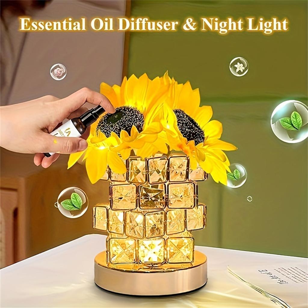 Sunflower Nightlight Bedroom Bedhead Atmosphere Light Decoration Desk Lamp Desktop Ornament Creative Romantic Gift Birthday