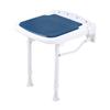 Non-Slip Aluminum Alloy Folding Wall Chair - Blue Bath Stool for Barrier-Free Bathroom Safety