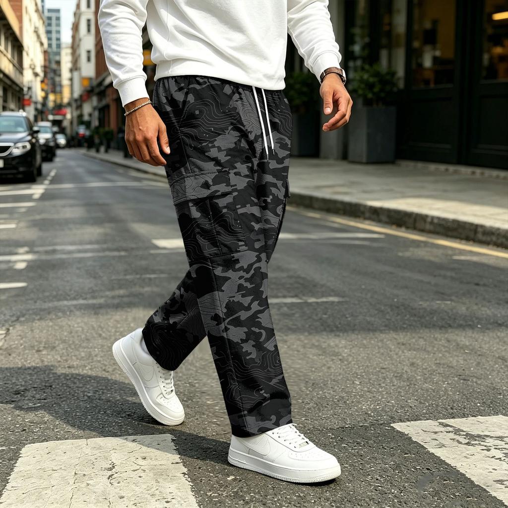 Men's Casual Straight Leg Drawstring Jogger Pants for Commuting and Workout