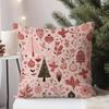 Pink Christmas Tree Pattern Pillowcasesuitable For Sofa Car Bedroom Decorative Cushion Cover Pillow Cover