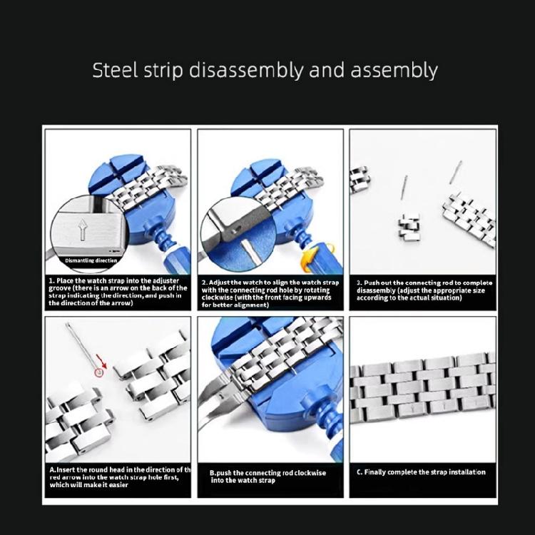 Watch Repair Tools Set For Bracelet Adjustment Contains Corrosion Resistant Metal Pins With Compact Organizer