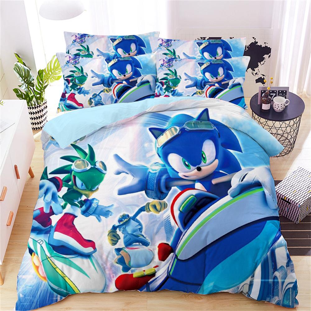 Anime Hedgehog Duvet Cover Set Ssonic Bedding Set Quilt Cover Cover For Bedroom Dormitory Decor Holiday Gifts Queen King