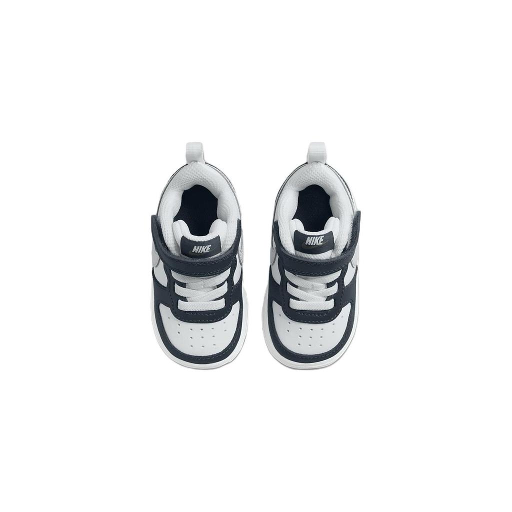 Nike Court Borough Low 2 Comfortable Durable Low-Top Walking Shoes Baby Sneakers White Blue BQ5453-121
