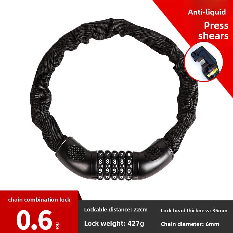 Electric Motorcycle Anti-Theft Chain Lock for Bikes and Doors
