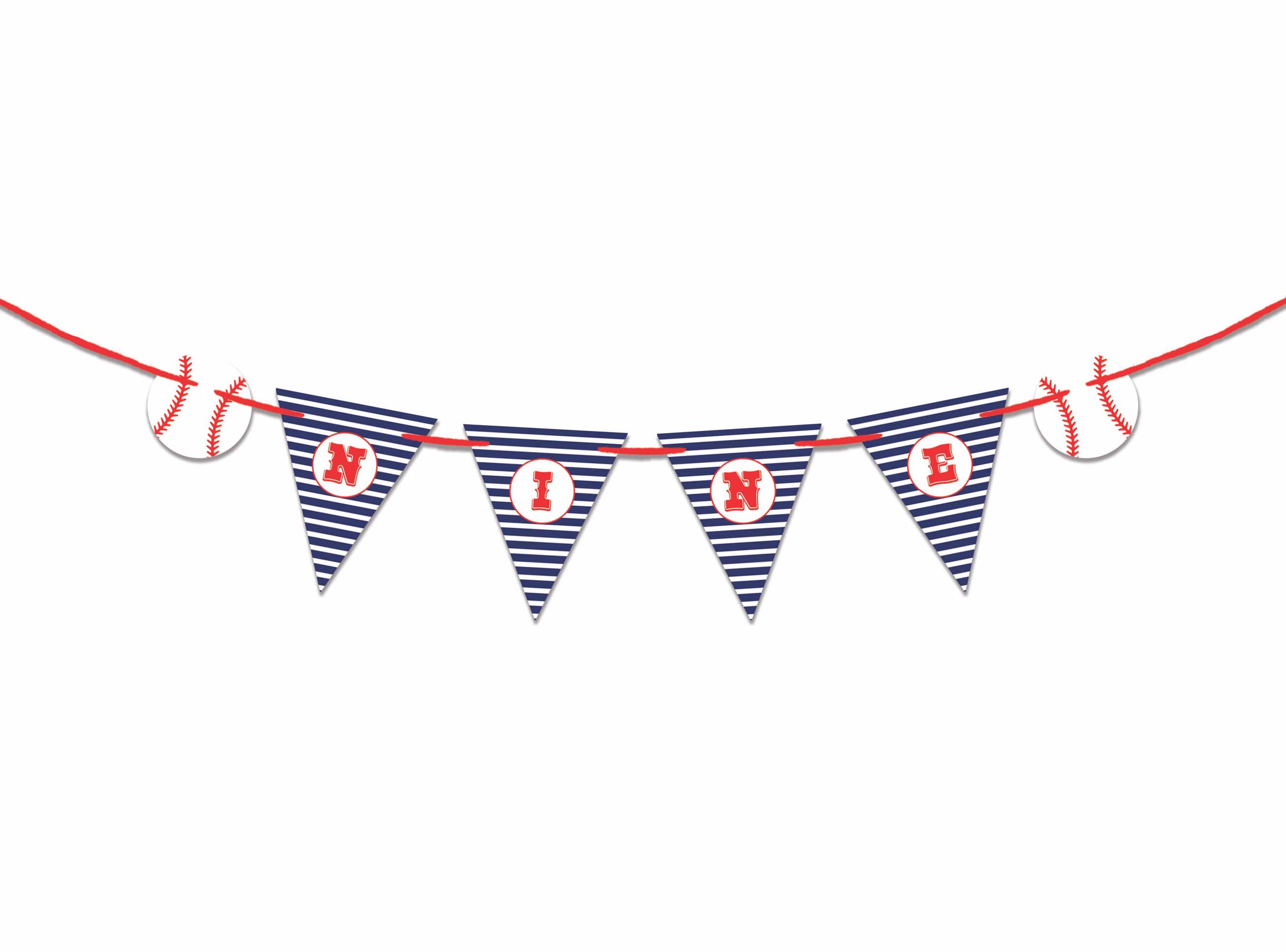 

Inkdotpot Прикраси для вечірки до дня народження, гірлянда для вечірки з днем ​​народження, бейсбольний вимпел для хлопчика синій