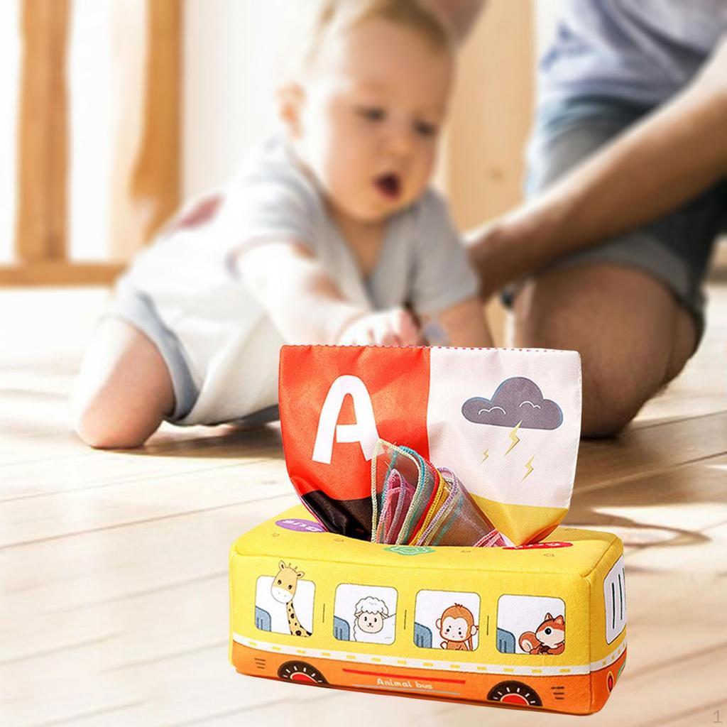 Baby Tissue Box Toy, Toys 6 To 12 Months Montessori for Babies, Infant Newborn Toddlers