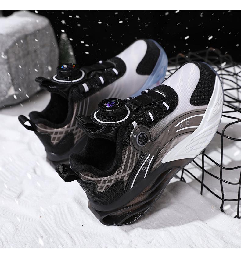 Bobodou Boys' 2025 Autumn/Winter Warm Leather Cotton Sports Shoes