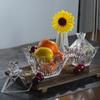 European-Style Diamond-Shaped Glass Candy Jar,Transparent Jewelry Organizer Glass Jar With Lid Candy Container Home Decoration