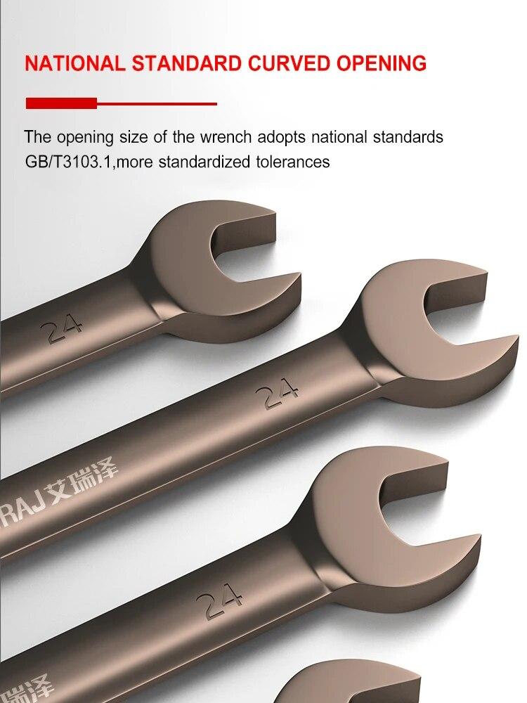 AIRAJ 6/8/10 mm Verstärkter Ratschenschlüssel, Autoreparatur-Hardware-Werkzeug, große Öffnung, doppelter Zweck, hochwertige Handwerkzeuge, Schraubenschlüssel