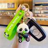 3D soft rubber cartoon cute little panda keychain doll gift keychain factory direct sales creative small gift