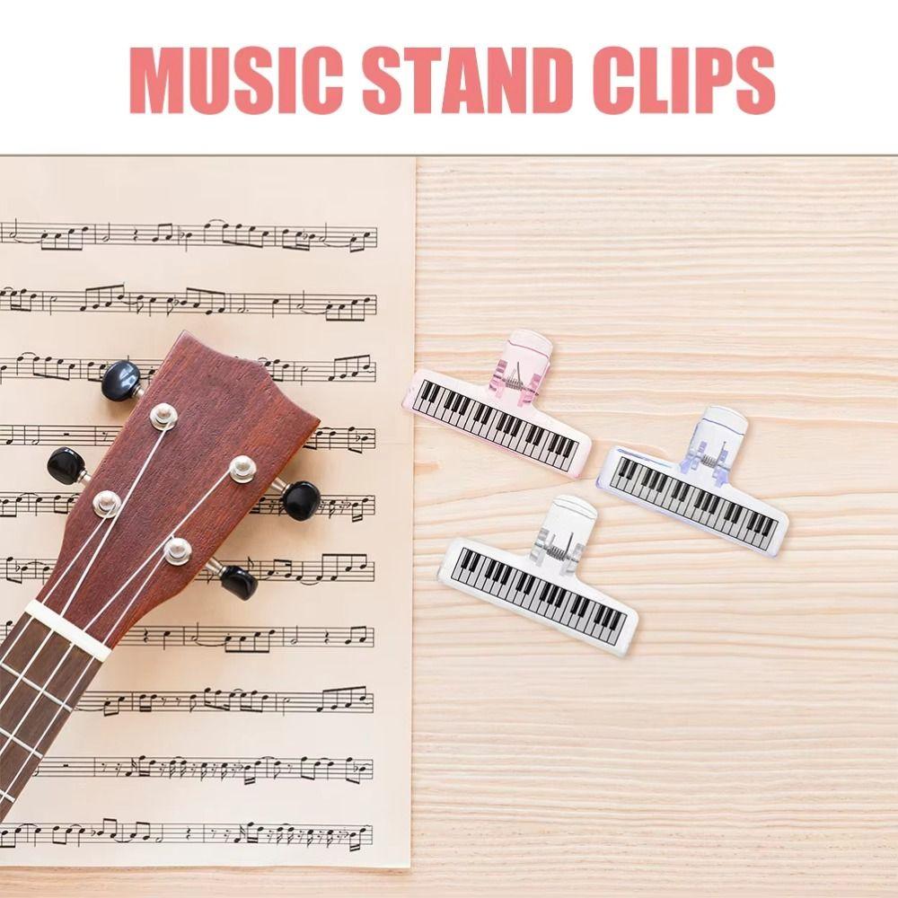 5Pcs Piano Pattern Acrylic Music Stand Strong Grip Score Holder  Notation Score