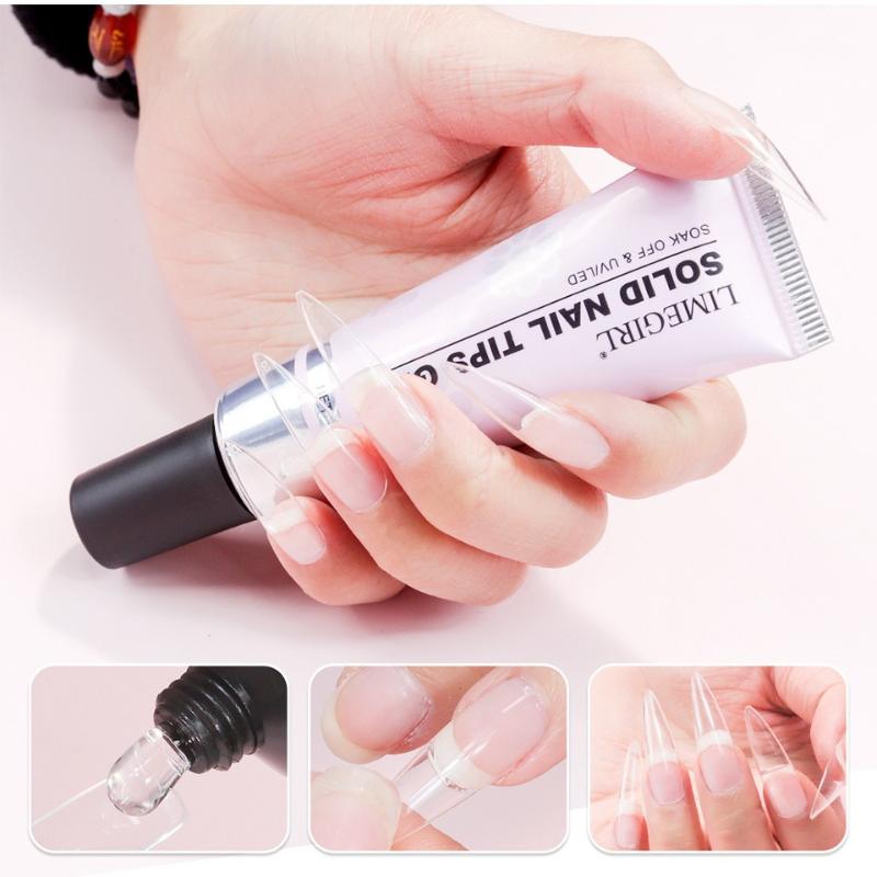 30G Weiche Nagelspitzen Gel Transparentes Patch Gel Für Falsche Nägel Verlängerung Stark Klebendes Röhrchen Spitzenkleber UV Soak Off Salon Maniküre