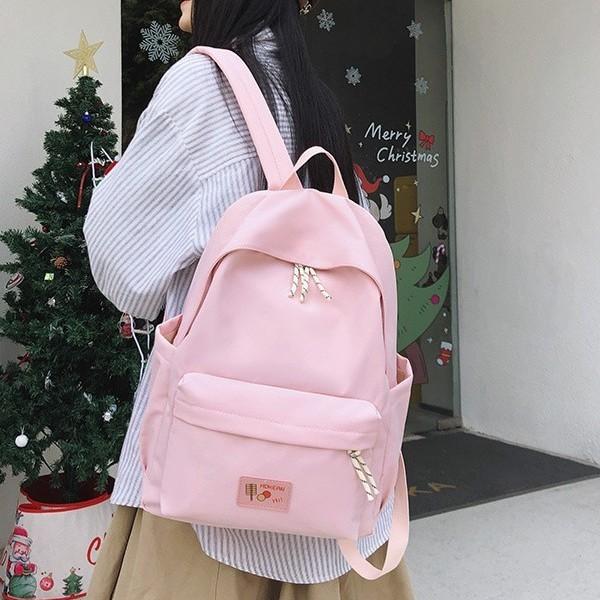 Practical Nylon College Backpack For Girls And Boys With Compact Design And Soft Straps