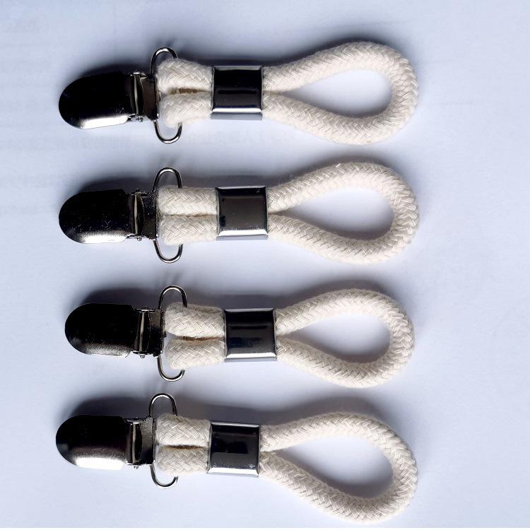 Nerezový kovový klip na ručníky do koupelny s bavlněnou šňůrou