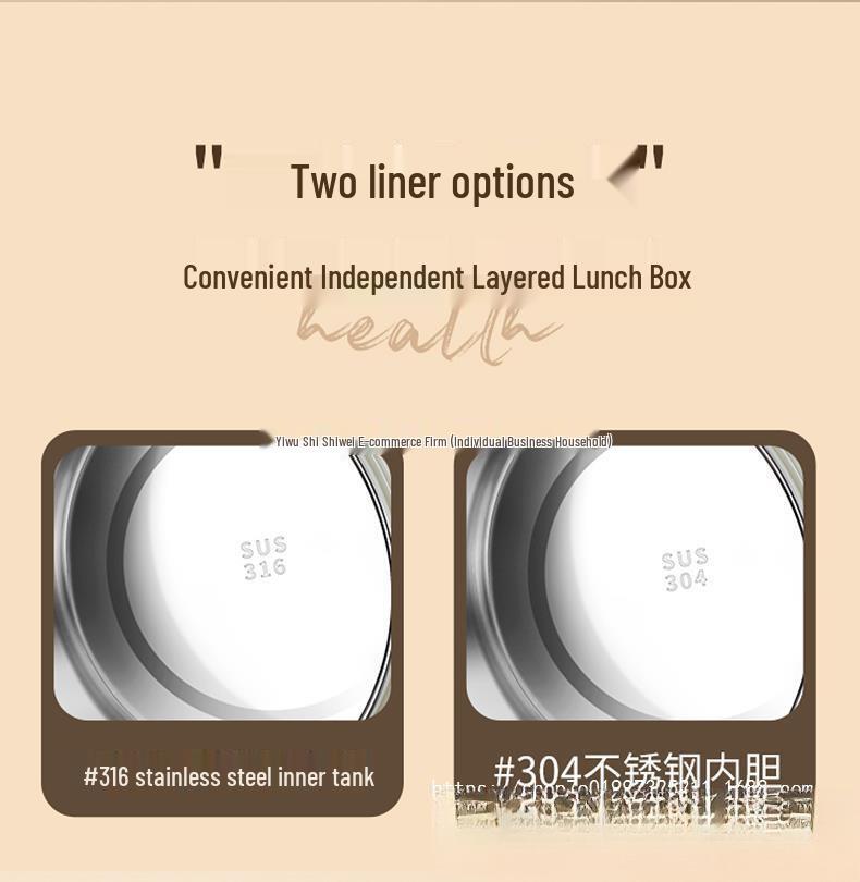 Stainless Steel Insulated Multi-Layer Lunch Box for Office Workers - Large Capacity, Long-Lasting Heat Retention Bento Bucket