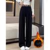 Autumn Winter Lady Snow Warm Pants Girls Classic Fleece High Waist Trousers Women Straight Leg Plush Thermal Casual Pants