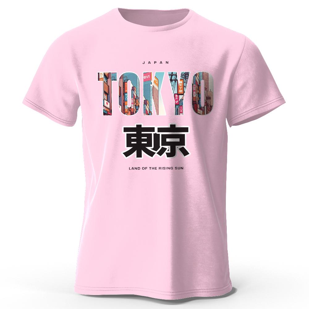 Summer Round Neck 3D Tokyo Printed Top Fashionable Casual Short Sleeved Children's Boy T-shirts