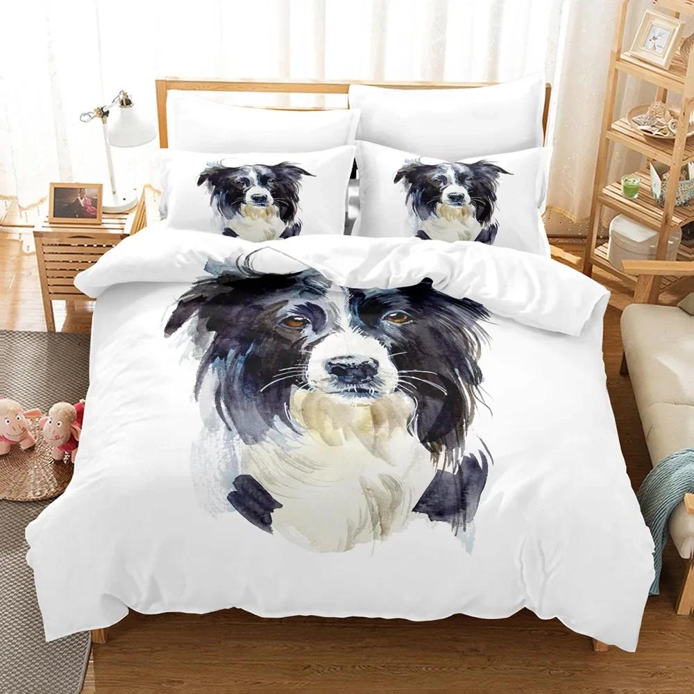 Hund Niedlich Cartoon Welpe Bequeme Bettdecke Bettbezug Kissenbezug Bettwäscheset Kinder Schlafzimmer Dekoration Heimtextil
