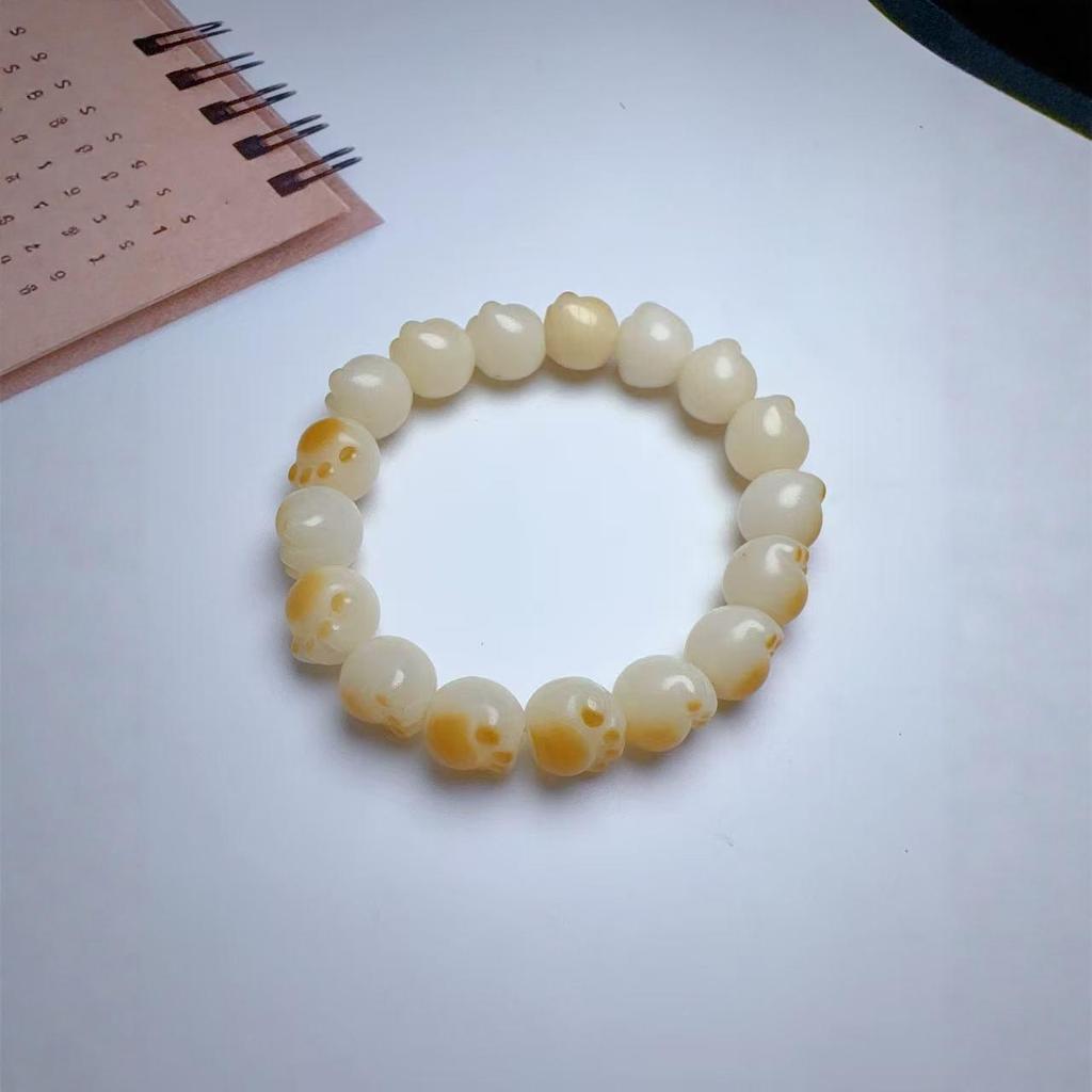 New Chinese Style Women's Natural Bodhi Cat's Claw Bracelet - 18 Beads, 12mm, Original Design.