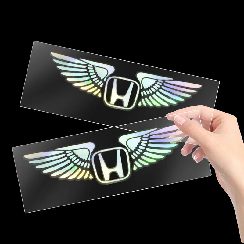 Laser Rainbow Angel Wings Car Fuel Tank Decals for Honda Civic Accord Fit City Vezel CRV Odyssey Jazz Prelude Insight Accessorie aja256