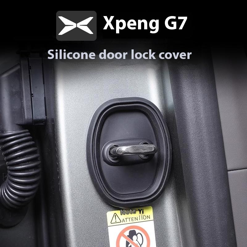 For XPeng G7 Xiaopeng G7 Door Lock Protective Cover Silicone Door Lock Buckle Cover Shock Absorption Cushion G7 Modification