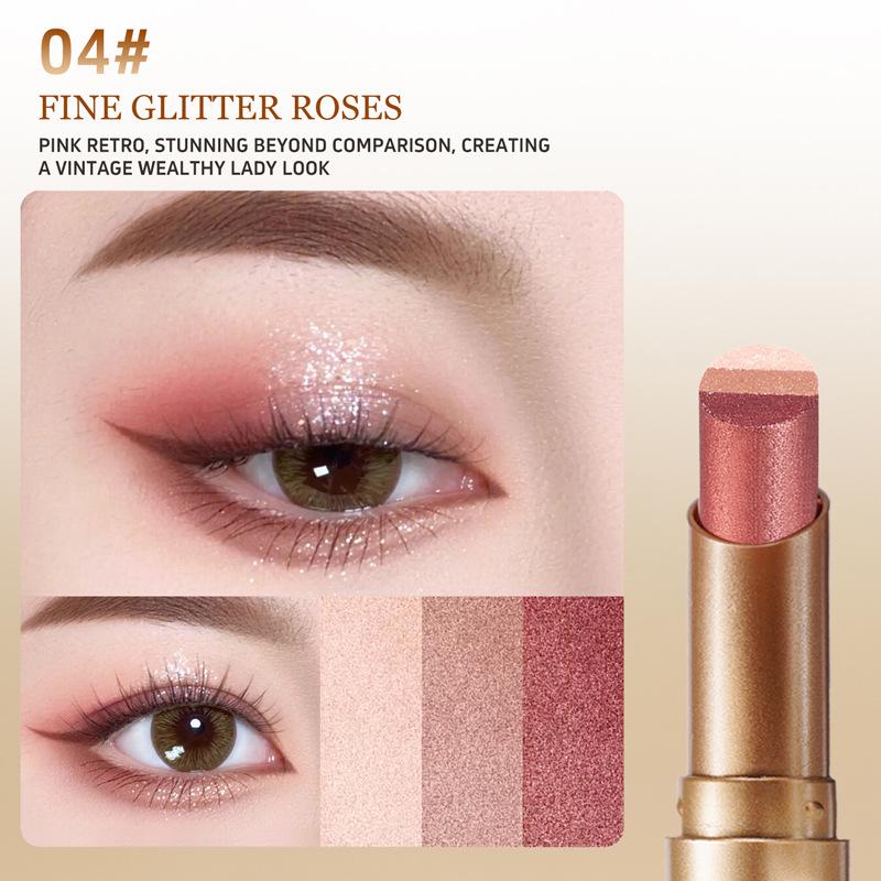 

OCHEAL Three-Color Gradient Pearlescent Eyeshadow Stick - Matte, Waterproof, Long-Lasting, with Southeast Asian Blush. 3.5g