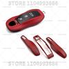 For Porsche Mancan Panamera Cayenne 718 911 Boxster Caymantaycan Key Cover Shell Replacement Kit Car Key Case Bordeaux Red Color