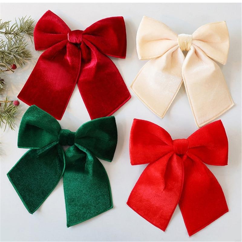 Velvets Holiday Bows Decoration Easy to Hanging Bowknot Pendant for Tree Window