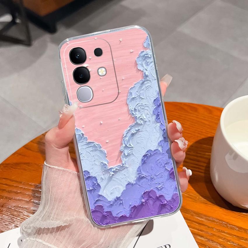 Dla Vivo Y29 Y29s Y28 Y27 Y22 Y21a Y21e Y20a Y20i Przezroczyste Etui na Telefon TPU Tajemniczy Orientalny Wzór Smoka Miękkie Silikonowe Antypoślizgowe Etui Dla Vivo Shell