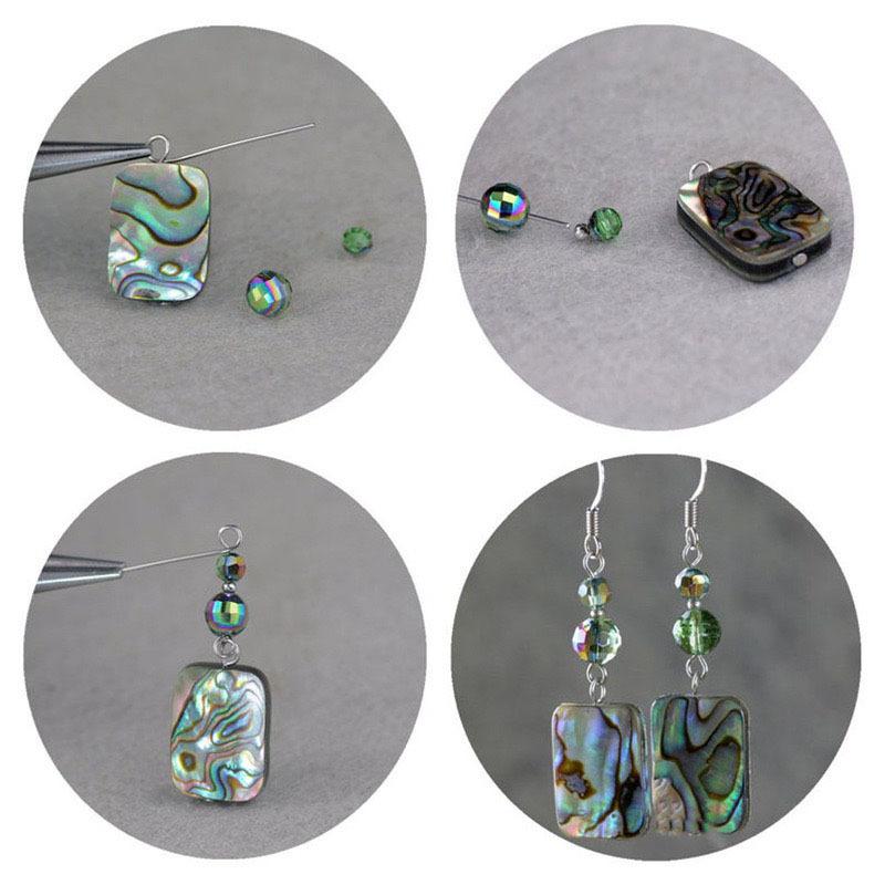 Retro Beaded Shell Pendant Earrings