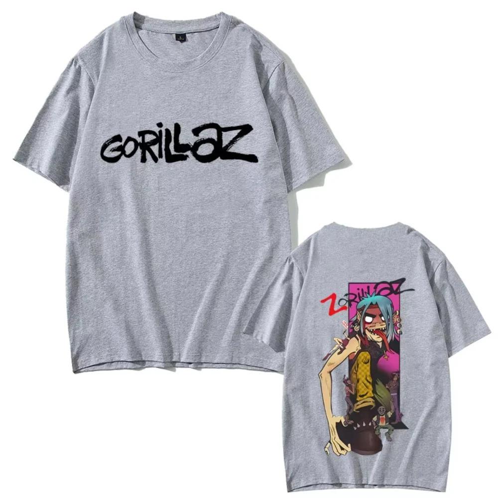 Gorillaz Band T-Shirt Herren Damen Hip Hop Rock Mode Oversized Streetwear Damen Hohe Qualität Weiche Baumwolle Kurzarm T-Shirt