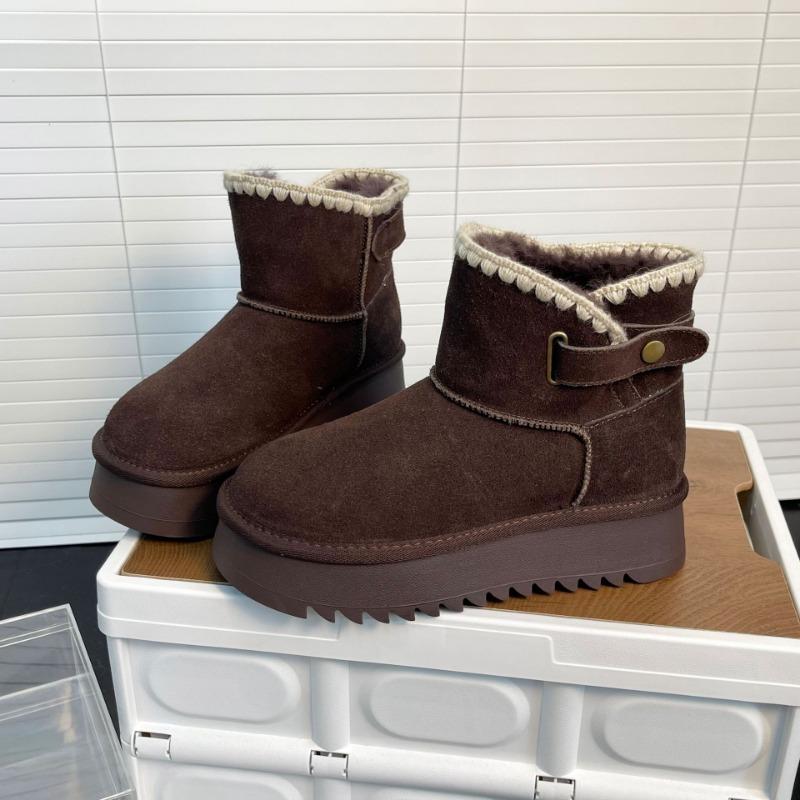 thick-soled snow boots women's new winter cotton shoes women's winter piled thickened warm shoes women's winter fluffy shoes