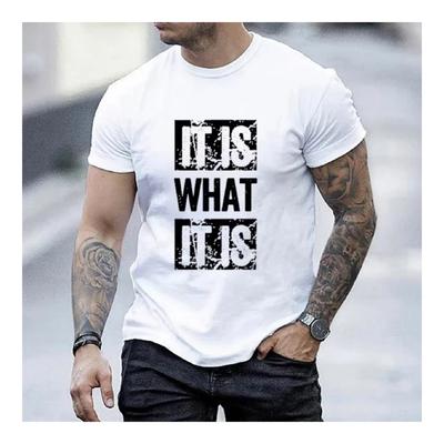 Es ist wie es ist Print T-Shirt, T-Shirts für Männer, Lässiges Kurzarm-T-Shirt für den Sommer, Strapazierfähiger Stoff, Pflegeleicht, Ganzjahreskleidung