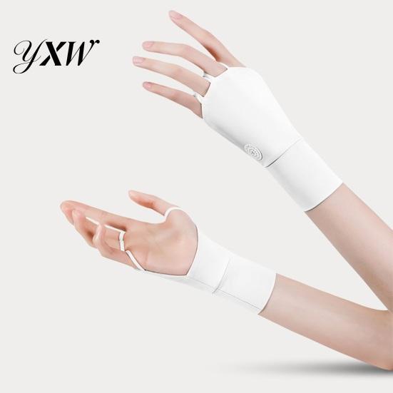 Golf Zonbestendige Handschoenen 1 Paar Zomerbescherming Ademend Mannen Vrouwen Buitensporten UV Vingerloos Koelend IJszijde Hand Zonwering Cover