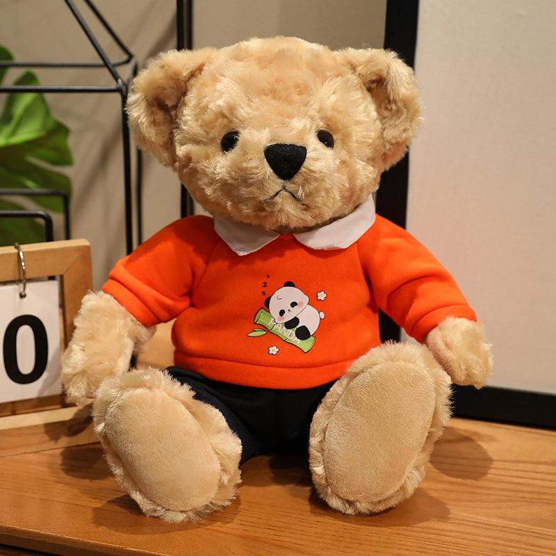 

Cartoon dressing teddy bear doll plush toy bear hug bear doll children rag doll girl birthday gift 25cm（0.18kg）