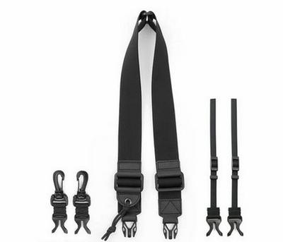 FULLCLIP 38mm Patentierter Schultergurt mit Leder 38mm Schwarz SWITCH/JETGLIDE Befestigung, Breit, (FSD-024)