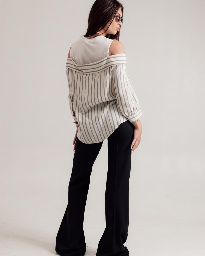 Gestreifte Bluse Phardi 3780 36 milchfarben