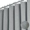Linen Look Shower Curtain - Thick & Waterproof Bathroom Fabric with Plastic Hooks